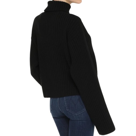 NEW Moncler Black Ribbed-Knit Wool Turtleneck Sweater | Jumper Pullover Knit - Picture 5 of 13
